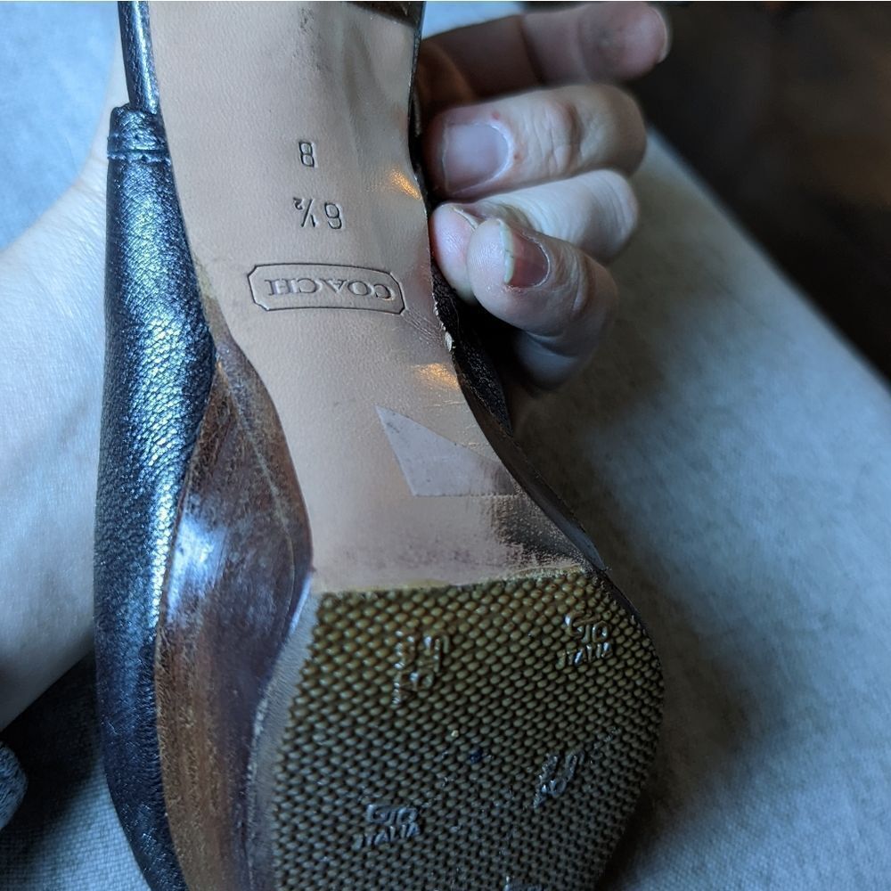 Coach Platform Open Toe Clasp Strap Heel 6.5b - M… - image 5